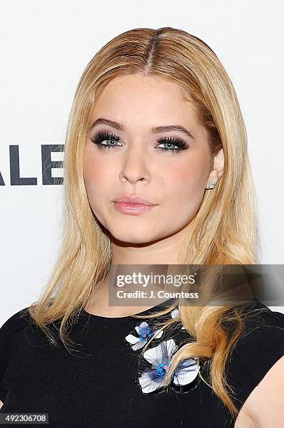 Actress Sasha Pieterse attends the "Pretty Little Liars" panal discussion during the PaleyFest New York 2015 at The Paley Center for Media on October...