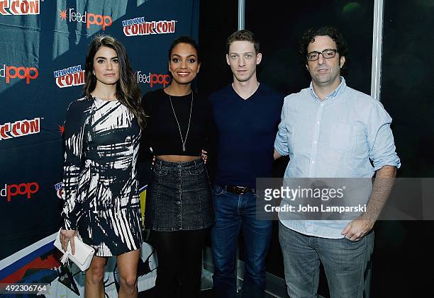 Nikki Reed, Lyndie Greenwood, Zach Appelman and Writer Raven Metzner of the television series Sleepy Hollow attends New York Comic-Con 2015 day 4 at...
