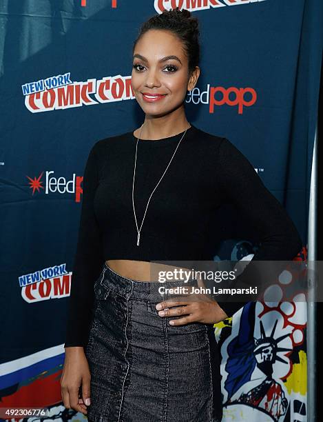 Lyndie Greenwood of the television series Sleepy Hollow attends New York Comic-Con 2015 day 4 at the Jacob K. Javits Convention Center on October 11,...