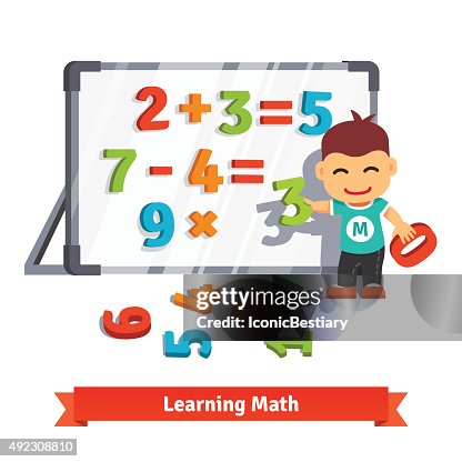 Kid Program Guy Math Boy Learning Math High-Res Vector Graphic - Getty Images