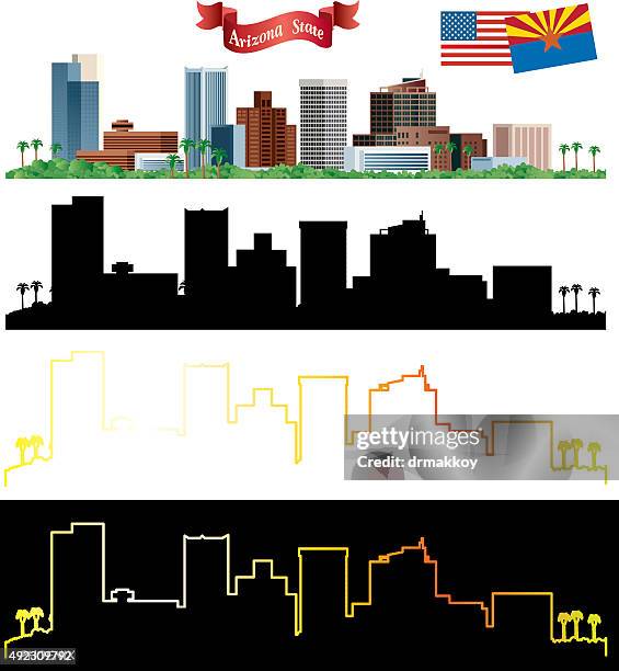 phoenix - downtown phoenix stock illustrations