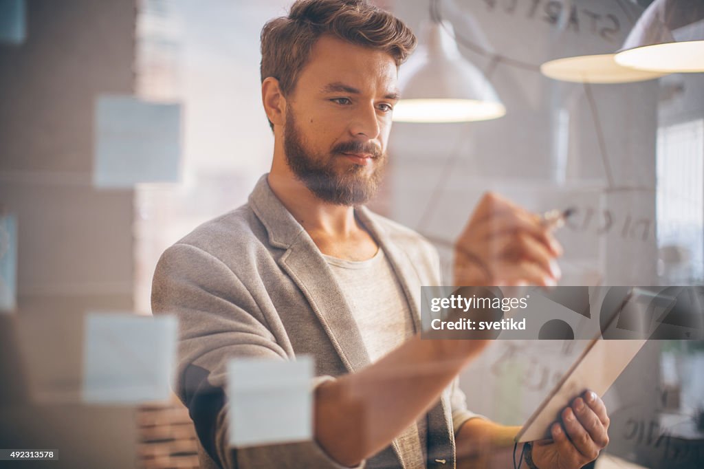 Man working at modern office.