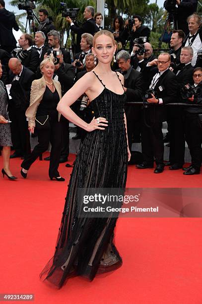 Actress Jess Weixler attends the "Foxcatcher" Premiere at the 67th Annual Cannes Film Festival on May 19, 2014 in Cannes, France.