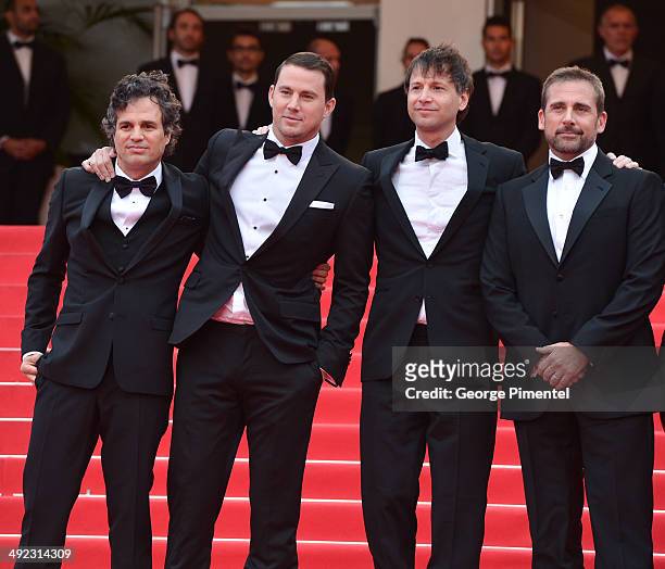 Mark Ruffalo, Channing Tatum, director Bennett Miller and Steve Carell attend the 'Foxcatcher' premiere during the 67th Annual Cannes Film Festival...
