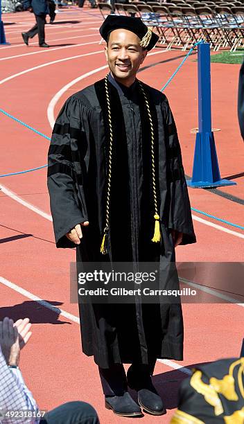 Singer-songwriter John Legend receives an honorary Doctor of Music during University of Pennsylvania's 258th Commencement ceremony at Franklin Field...