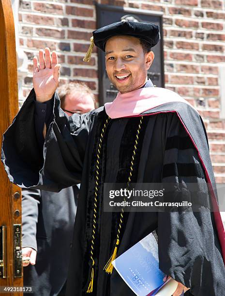 Singer-songwriter John Legend receives an honorary Doctor of Music during University of Pennsylvania's 258th Commencement ceremony at Franklin Field...