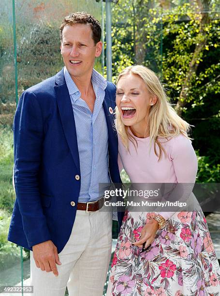 Brendan Cole and Zoe Hobbs attend the VIP preview day of The Chelsea Flower Show at The Royal Hospital Chelsea on May 19, 2014 in London, England.