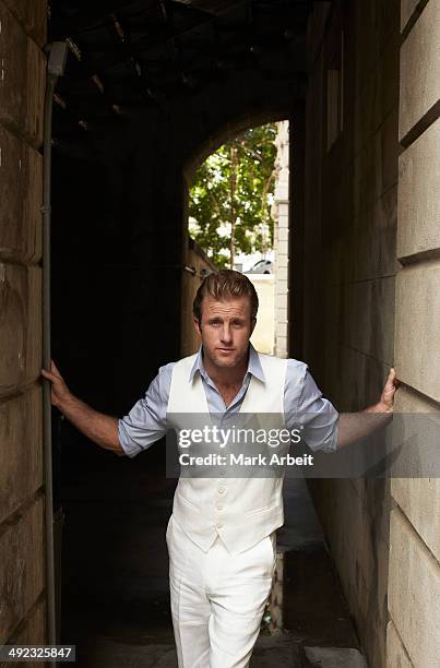 Actor Scott Caan is photographed for HI Luxury Magazine on December 10, 2011 at Iolani Palace in Honolulu, Hawaii. PUBLISHED IMAGE.