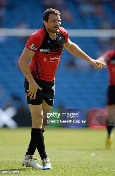 Martin Gleeson of Salford Red Devils during the Super League match between Widnes Vikings and Salford Red Devils at Etihad Stadium on May 17, 2014 in...