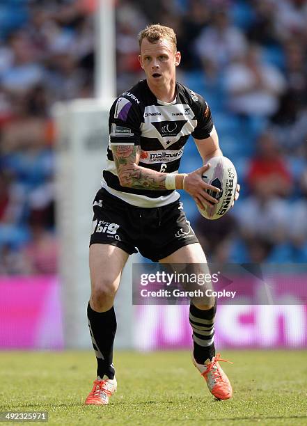 Kevin Brown of Widnes Vikings in action during the Super League match between Widnes Vikings and Salford Red Devils at Etihad Stadium on May 17, 2014...