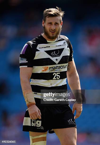 Alex Gerrard of Widnes Vikings during the Super League match between Widnes Vikings and Salford Red Devils at Etihad Stadium on May 17, 2014 in...