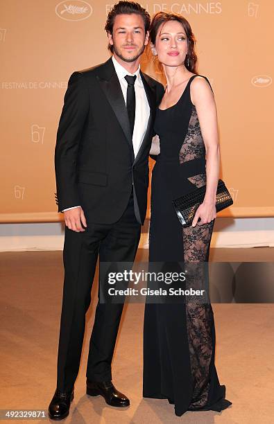 Gaspard Ulliel and Gaelle Pietri attend the Agora dinner at the 67th Annual Cannes Film Festival on May 19, 2014 in Cannes, France.