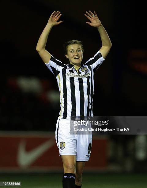 Ellen White of Notts County Ladies in action during the Continenetal Cup Semi-Final match between Liverpool Ladies and Notts County Ladies at the...