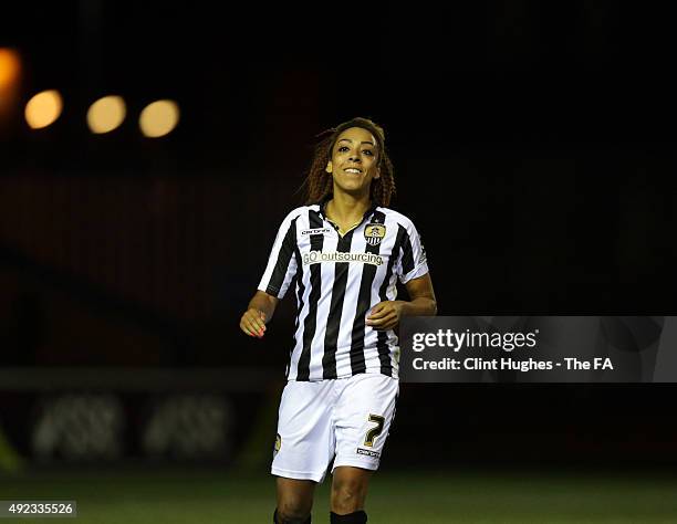 Jess Clarke of Notts County Ladies in action during the Continenetal Cup Semi-Final match between Liverpool Ladies and Notts County Ladies at the...