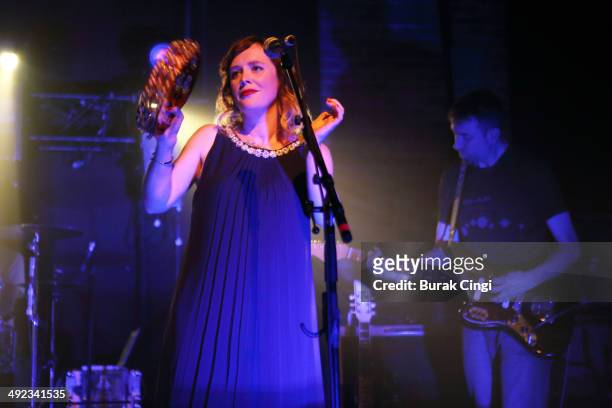 Rachel Goswell of Slowdive performs on stage at Village Underground on May 19, 2014 in London, United Kingdom.
