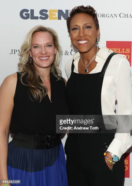 News anchor Robin Roberts and partner Amber Laign attend 11th Annual GLSEN Respect awards at Gotham Hall on May 19, 2014 in New York City.