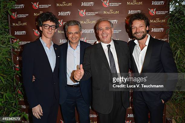 Samuel Hadida and Victor Hadida attend the Metropolitan Filmexport 35th Anniversary Party at Magnum Beach on May 19, 2014 in Cannes, France.