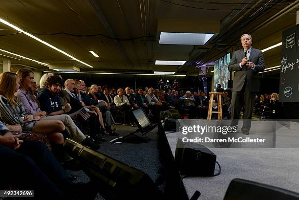 Republican presidential candidate and U.S. Sen. Lindsey Graham speaks at the No Labels Problem Solver convention October 12, 2015 in Manchester, New...