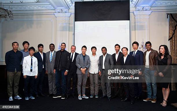 Ze Zhang, Zhiehen Zhang, Yoshihito Nishioka, Hyeon Chung, Vijay Amritraj, Nick Kyryios, Chris Kermode, ATP Executive Chairman & President, Kei...