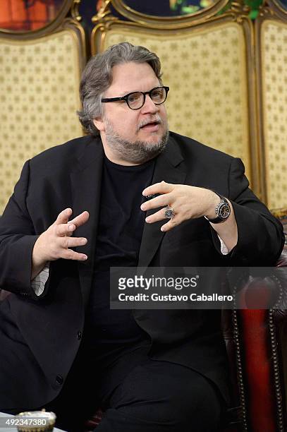 Guillermo del Toro visit the set of Univisions "Despierta America" to promote the film "Crimson Peak"at Univision Studios on October 12, 2015 in...