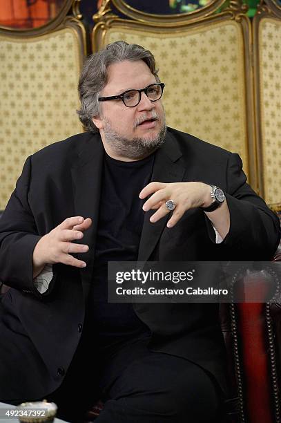 Guillermo del Toro visit the set of Univisions "Despierta America" to promote the film "Crimson Peak"at Univision Studios on October 12, 2015 in...