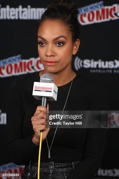 Lyndie Greenwood visits the SiriusXM Studios during New York Comic-Con at The Jacob K. Javits Convention Center on October 11, 2015 in New York City.