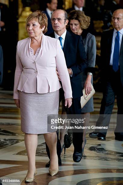 Celia Villalobos attends Spain's National Day royal reception at Royal Palace in Madrid on October 12, 2015 in Madrid, Spain.