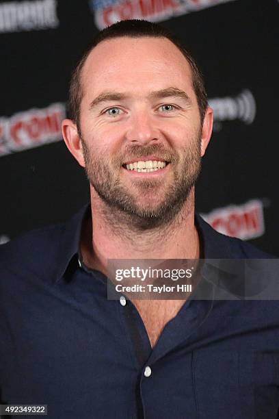 Sullivan Stapleton visits the SiriusXM Studios during New York Comic-Con at The Jacob K. Javits Convention Center on October 11, 2015 in New York...