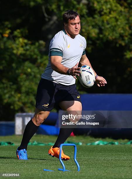 Coenie Oosthuizen during the South African national rugby team training session at Pennyhill Park on October 12, 2015 in London, England.