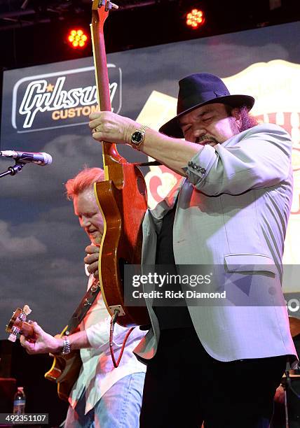 Singer/Songwriter Lee Roy Parnell and Recording Artist Gary Rossington of Lynyrd Skynyrd perform during the Gibson Custom Southern Rock tribute 1959...