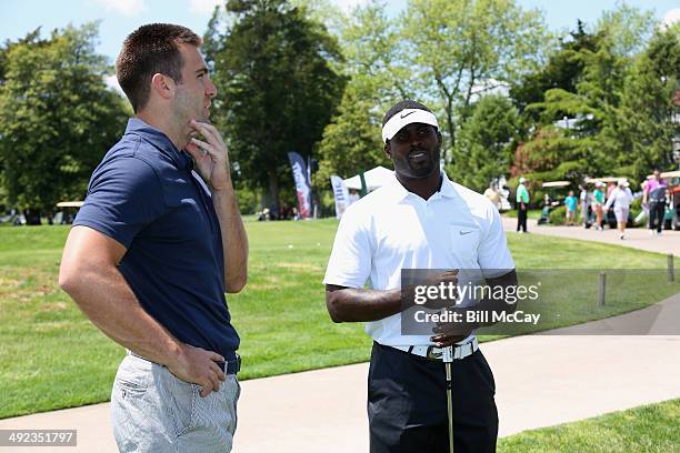 Joe Flacco and Michael Vick NFL Quarterbacks attend the 30 year Anniversary of the Ron Jaworski Celebrity Golf Challenge at Atlantic City Country...