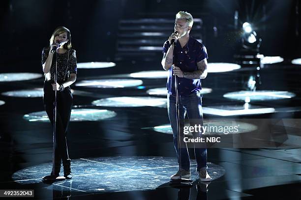 Live Show" Episode 621A -- Pictured: Christina Grimmie, Adam Levine --