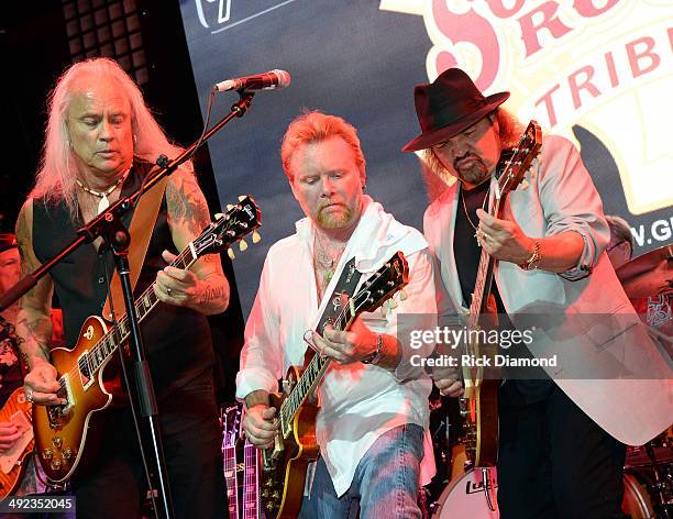 Singer/Songwriter Rickey Medlocke of Lynyrd Skynyrd, Singer/Songwriter Lee Roy Parnell and Recording Artist Gary Rossington of Lynyrd Skynyrd perform...