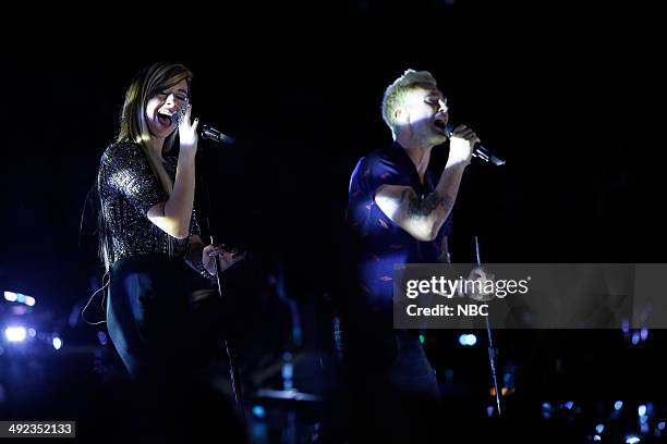 Live Show" Episode 621A -- Pictured: Christina Grimmie, Adam Levine --