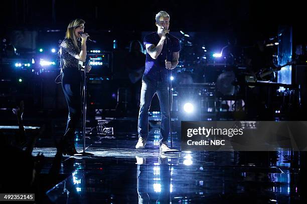 Live Show" Episode 621A -- Pictured: Christina Grimmie, Adam Levine --