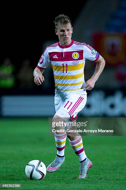 Matt Ritchie of Scotland during the UEFA EURO 2016 Qualifying round Group G controls the ball match between Gibraltar and Scotland at Estadio Algarve...