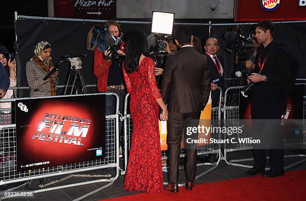 Mohammed Assaf and Lina Qishawi attend 'The Idol' Sonic Gala, In Association With MOBO Film during the BFI London Film Festival at Vue Leicester...