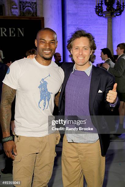 Tyson Beckford and David Lauren attend the Ralph Lauren Fall 14 Children's Fashion Show in Support of Literacy at New York Public Library on May 19,...