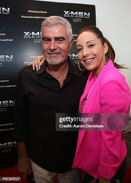 Saul Lisazo and Adriana Lavat attends X-MEN: Days of Future Past Red Carpet Hosted by Adan Canto at Regal South Beach on May 19, 2014 in Miami,...