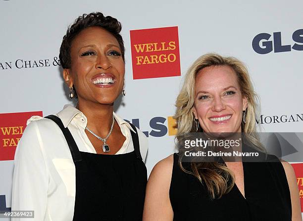 Anchor Robin Roberts and Amber Laign attends 11th Annual GLSEN Respect awards at Gotham Hall on May 19, 2014 in New York City.