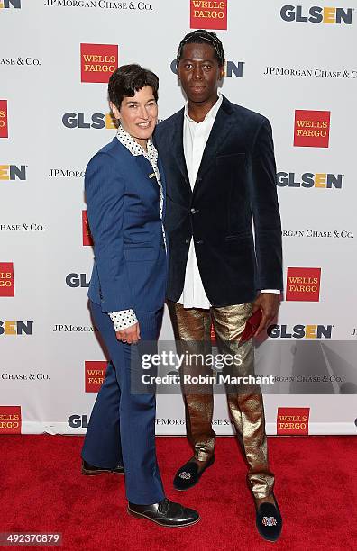 Executive Director of GLSEN Dr. Eliza Byard and Miss J Alexander attend 11th Annual GLSEN Respect awards at Gotham Hall on May 19, 2014 in New York...