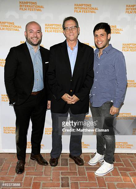 Daniel Guando, Filmmaker Brionne Davis of the 'Embrace Of The Serpent' with an award, and writer Michael H. Weber attend the Awards Ceremony on Day 5...