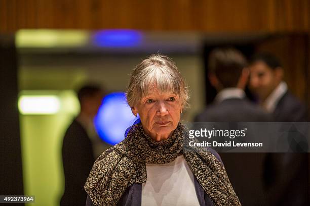 Anne Tyler, author of A Spool of Blue Thread, at a Photocall for the Man Booker Prize 2015 Shortlisted Authors, at the Royal Festival Hall on October...