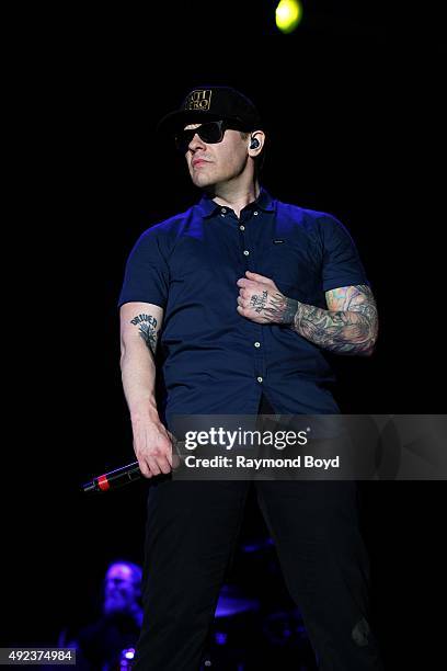 Singer Brent Smith from Shinedown performs during the 'Louder Than Life' festival at Champions Park on October 4, 2015 in Louisville, Kentucky.