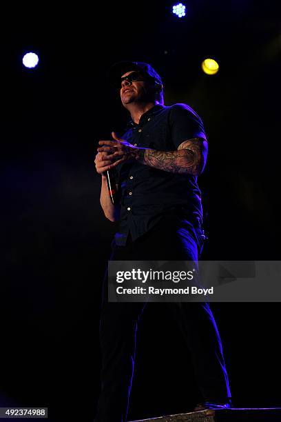 Singer Brent Smith from Shinedown performs during the 'Louder Than Life' festival at Champions Park on October 4, 2015 in Louisville, Kentucky.