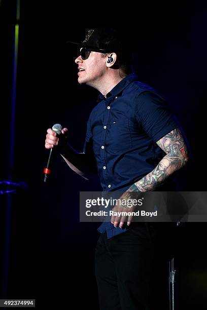 Singer Brent Smith from Shinedown performs during the 'Louder Than Life' festival at Champions Park on October 4, 2015 in Louisville, Kentucky.