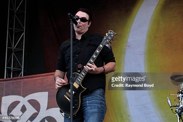 Singer and musician Benjamin Burnley from Breaking Benjamin performs during the 'Louder Than Life' festival at Champions Park on October 4, 2015 in...