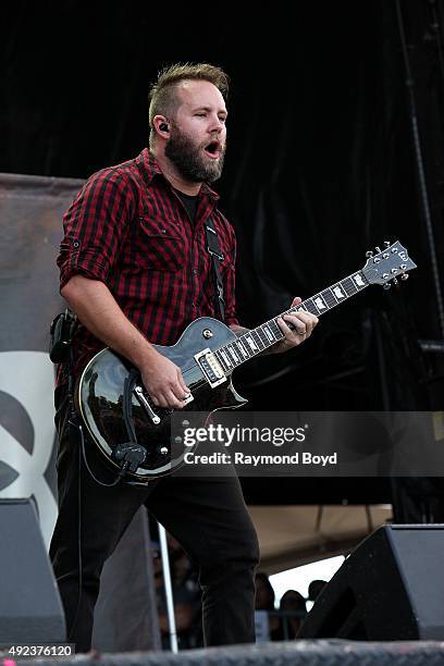 Singer and musician Jasen Rauch from Breaking Benjamin performs during the 'Louder Than Life' festival at Champions Park on October 4, 2015 in...