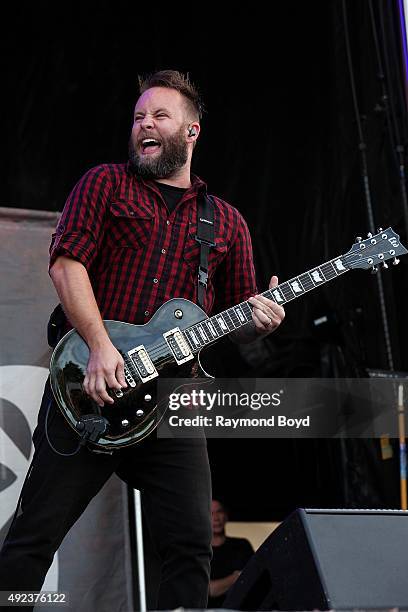 Singer and musician Jasen Rauch from Breaking Benjamin performs during the 'Louder Than Life' festival at Champions Park on October 4, 2015 in...