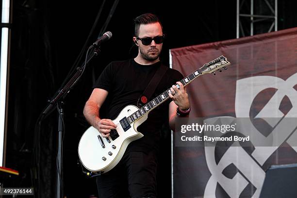 Singer and musician Keith Wallen from Breaking Benjamin performs during the 'Louder Than Life' festival at Champions Park on October 4, 2015 in...